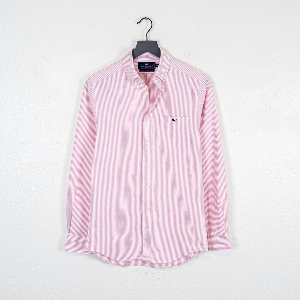 Vineyard Vines Slim fit Tucker Shirt Pink white striped size XS